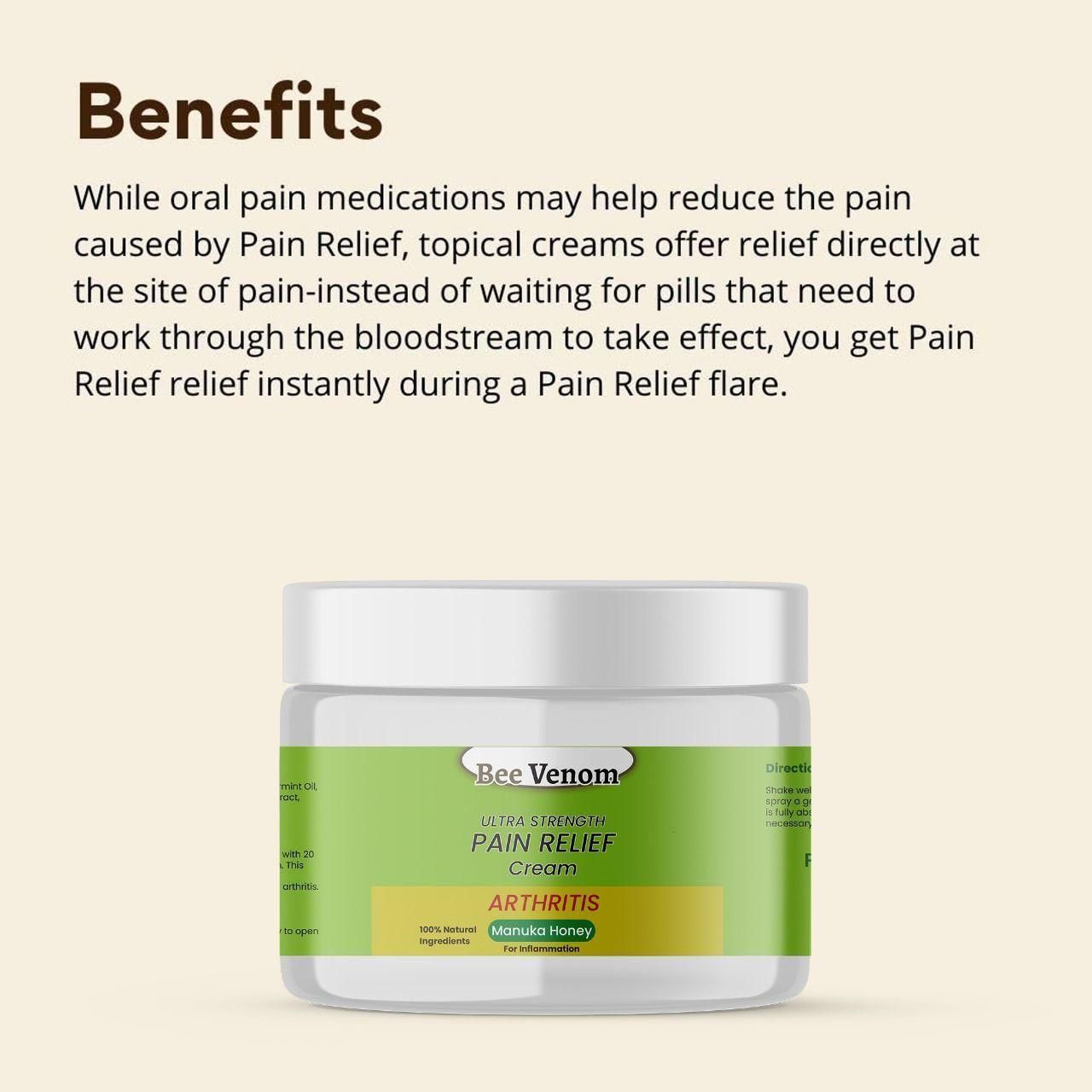 Bee Venom Ultra Strength Pain Relief Cream (Buy 1 Get 2 Free)