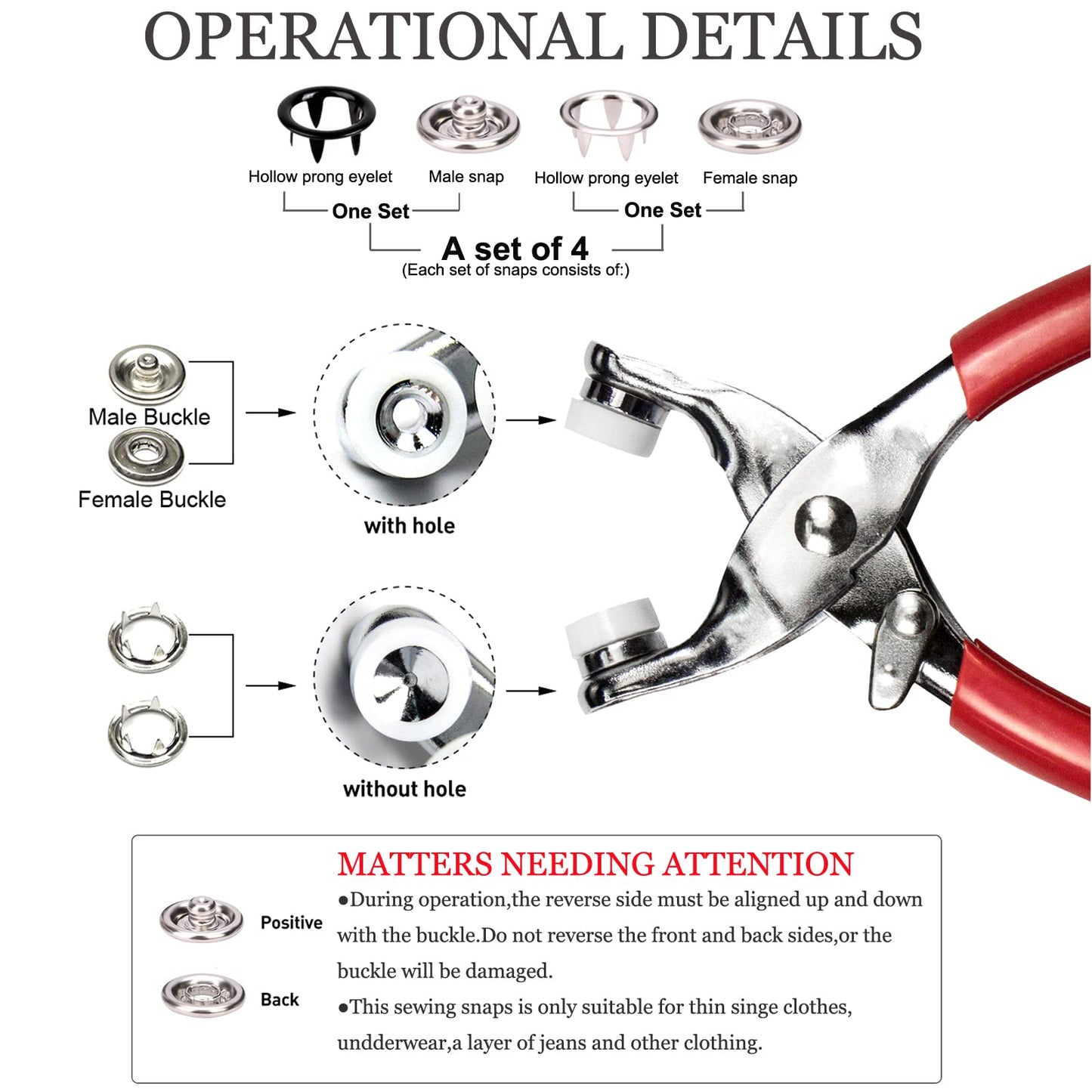 Snap Button Fastener Tool Kit