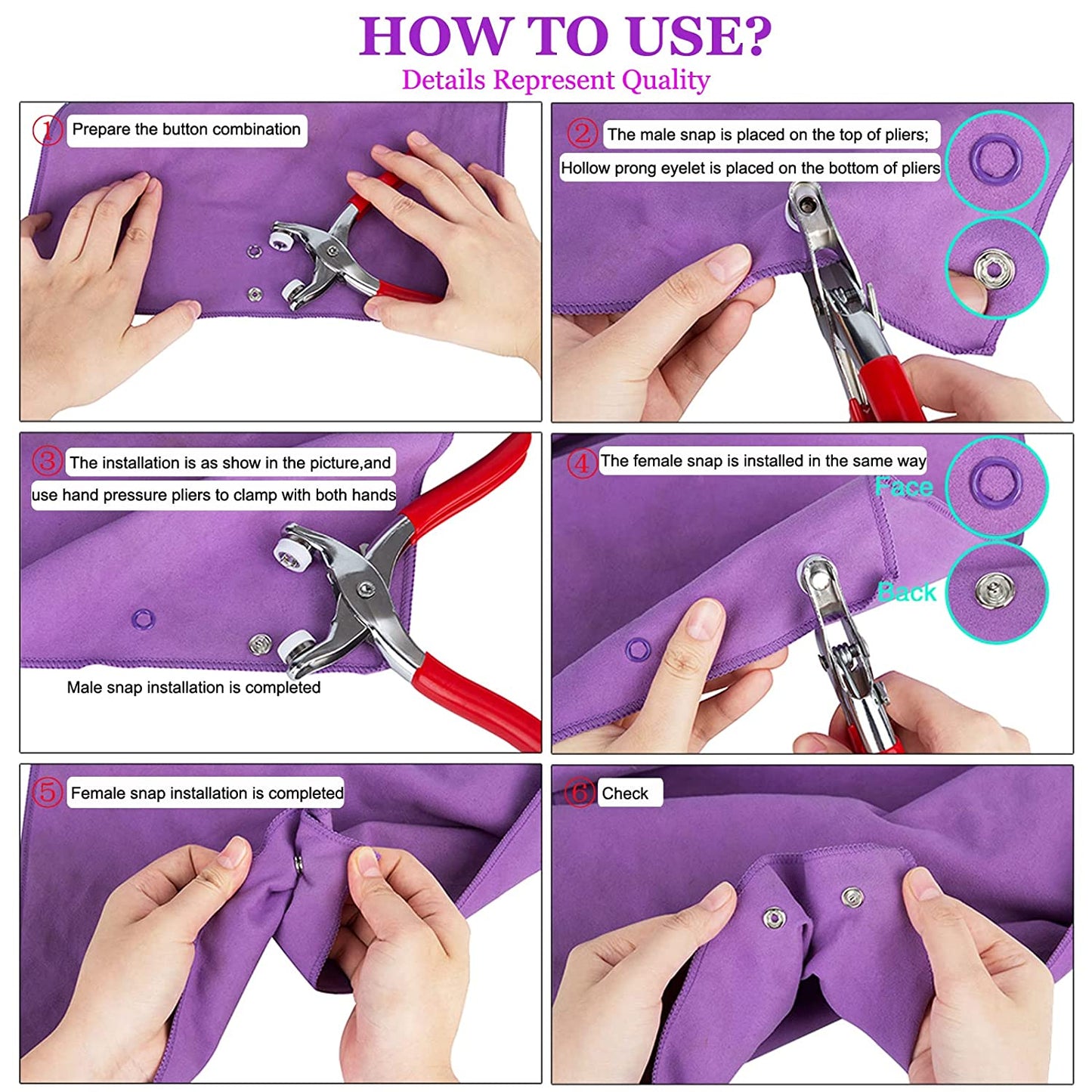 Snap Button Fastener Tool Kit