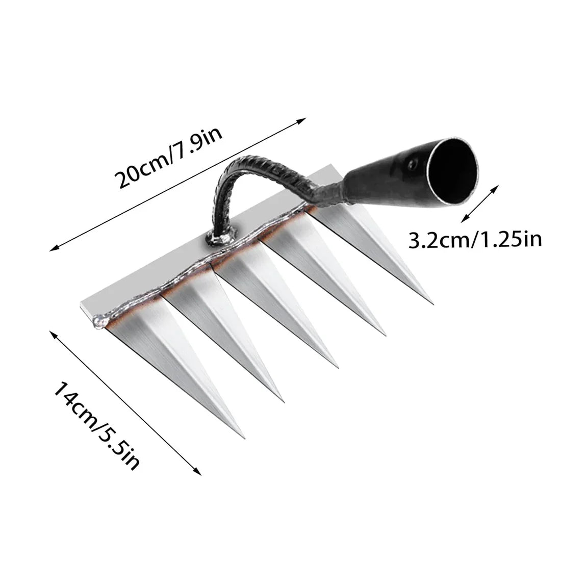 5 Teeth Carbon Steel Garden Weeding Rake