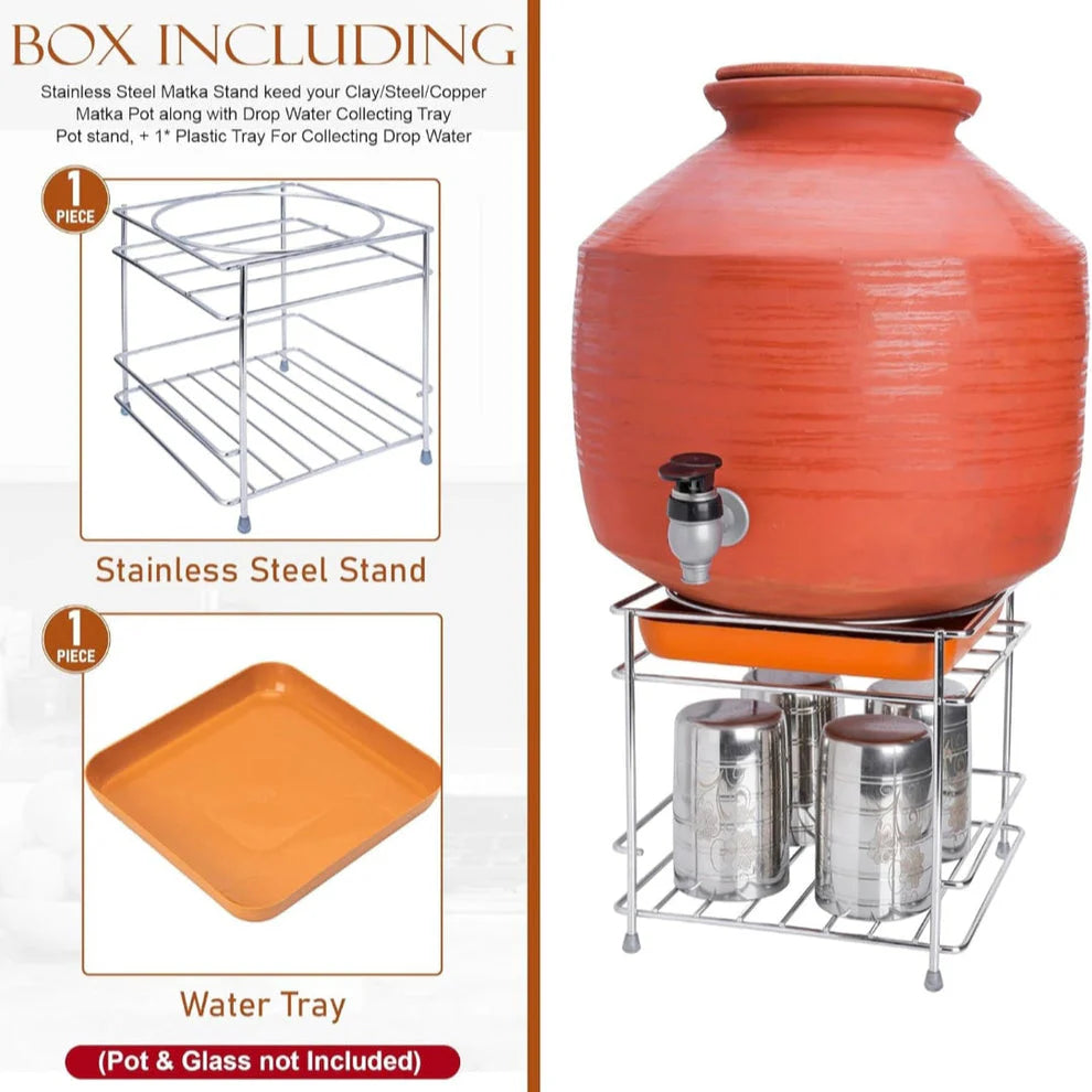 Heavy Steel Matka Stand with Free Tray