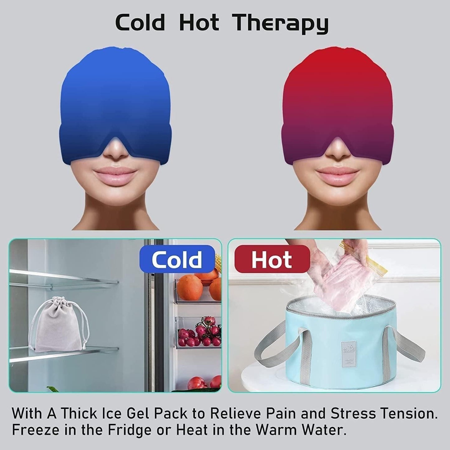 Migraine Relief Cap, Headache Relief Cap, Cold Therapy Migraine Relief Cap