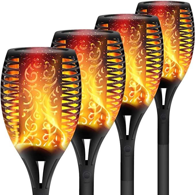 XERGY Solar Lights Outdoor Waterproof Dancing Fire Mashaal Flame Torch 96 LED Lantern Landscape Decoration Lighting Auto On/Off for Garden Balcony Driveway's ( Pack of 1)