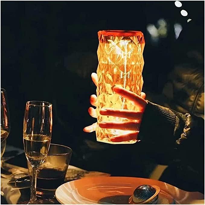 Crystal Table Lamp 16 Color Changing RGB Rose Diamond (Multi-Color)