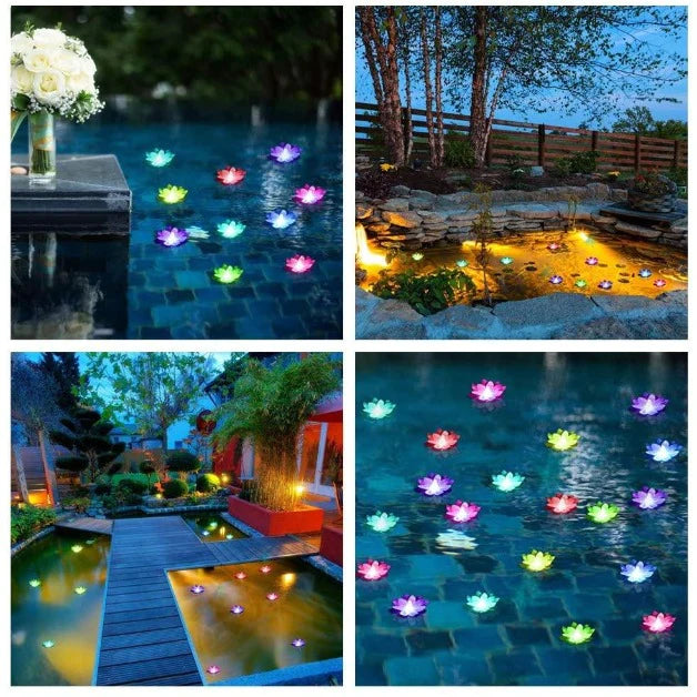 Flameless Lotus Flower Water Sensor Diyas (Pack of 6)