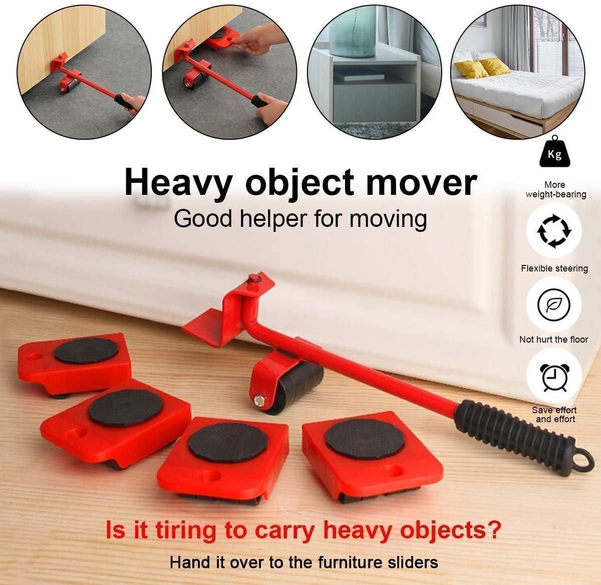 Carbon Steel Furniture Lifter With Heavy Duty Roller Pads with 150kg capacity To Move